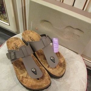 new PLAKTON 100012 ES Brown comfortable Leather Slides Sz 12 made in SPAIN